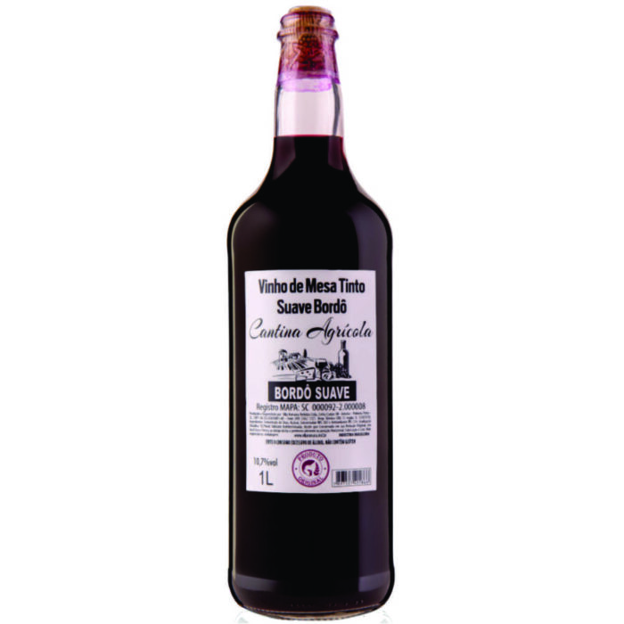 Vinho Cantina Agrícola Suave Bordo 1L